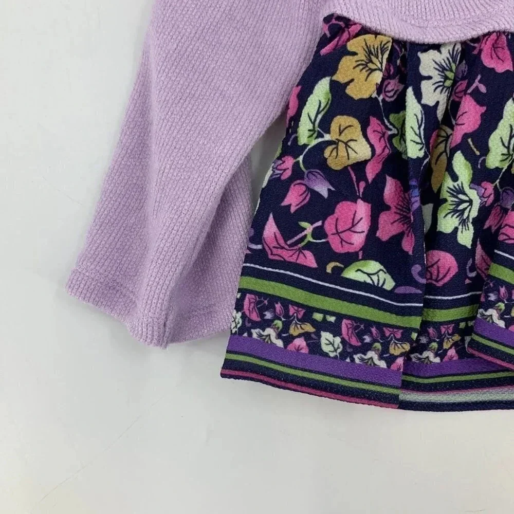 Pippa and Julie Kid's Long Sleeve Sweater Floral‎ Dress Size 5 NWT